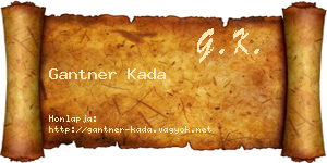 Gantner Kada névjegykártya